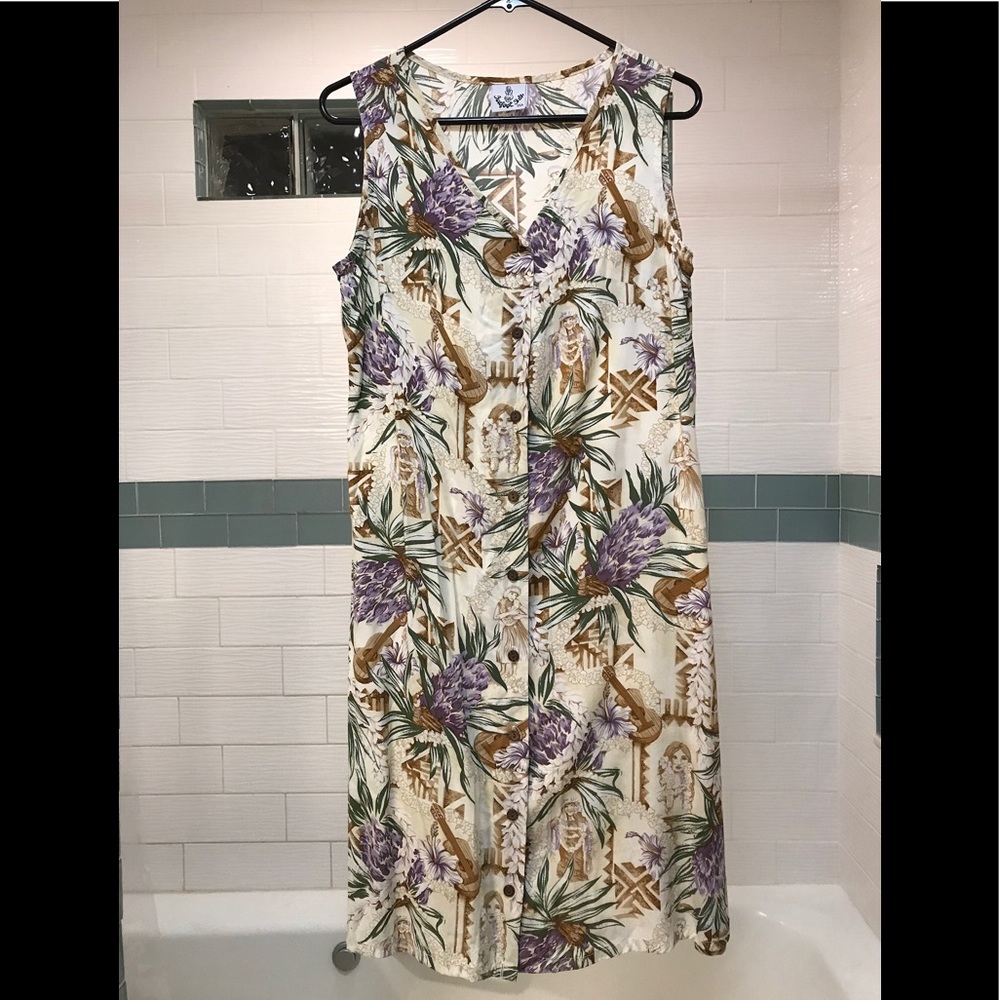 BAREFOOT BABE USA Dress, Hawaiian design, size L